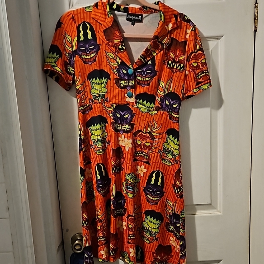 Sour Puss sz small monster tiki dress